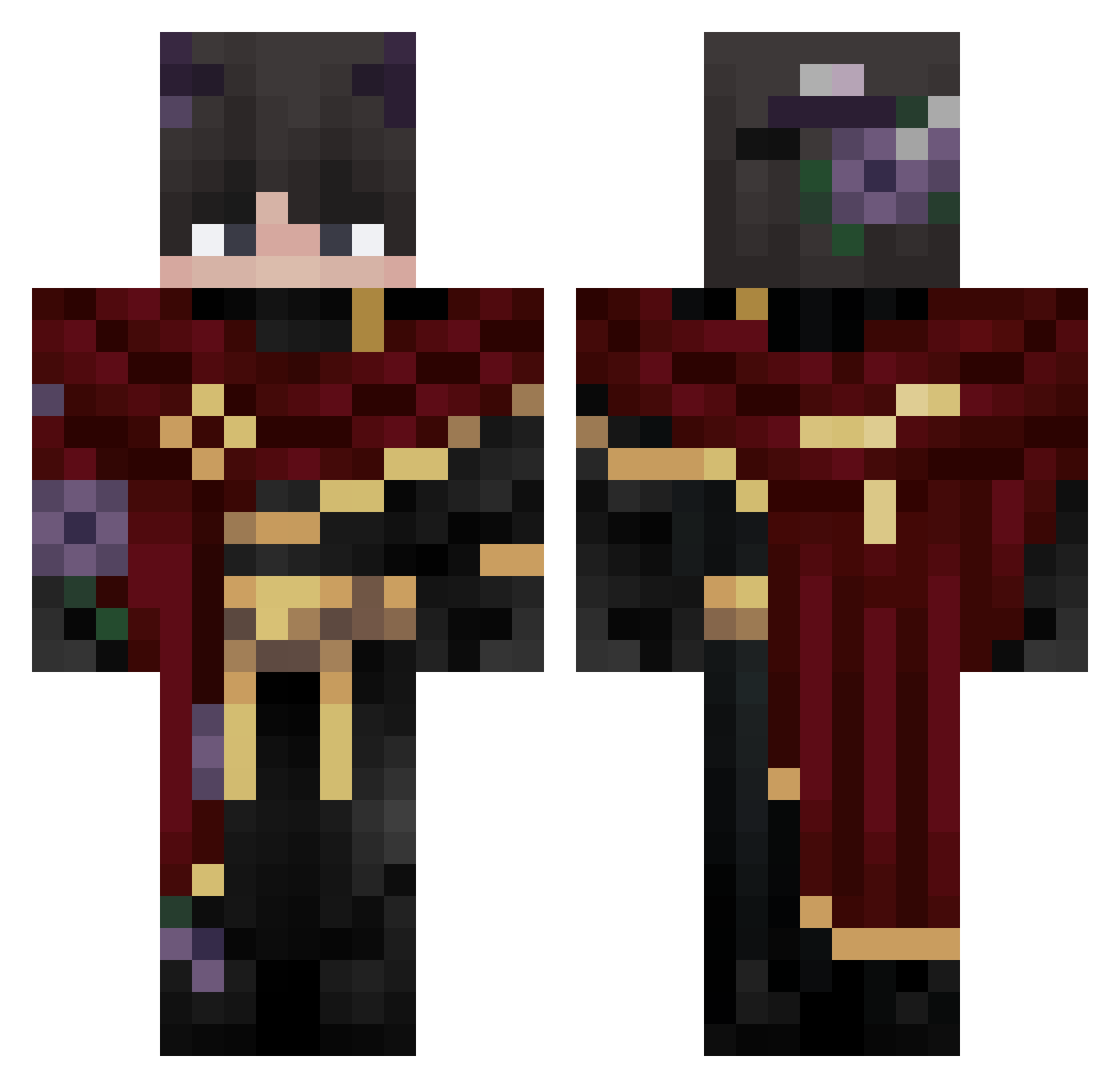 Verdancee Minecraft skin, front and back view