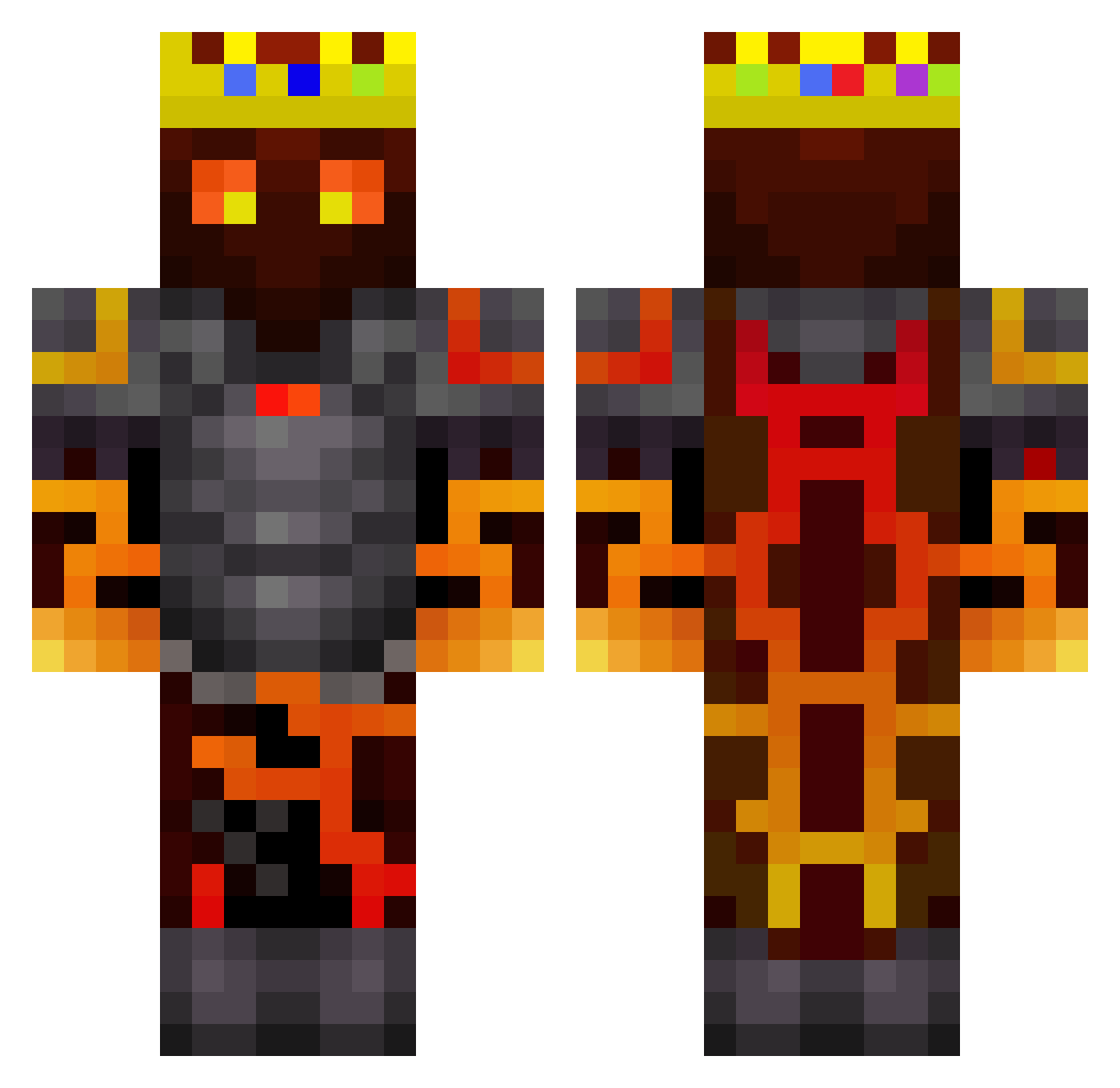 JustRanson863 Minecraft skin, front and back view
