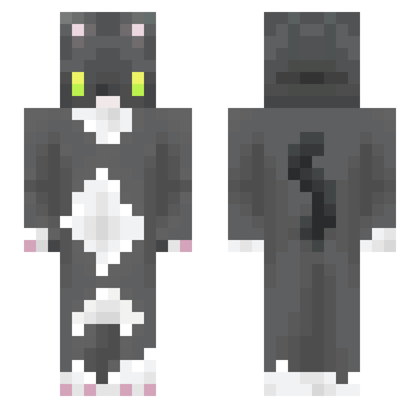 jasxxs Minecraft skin, front and back view