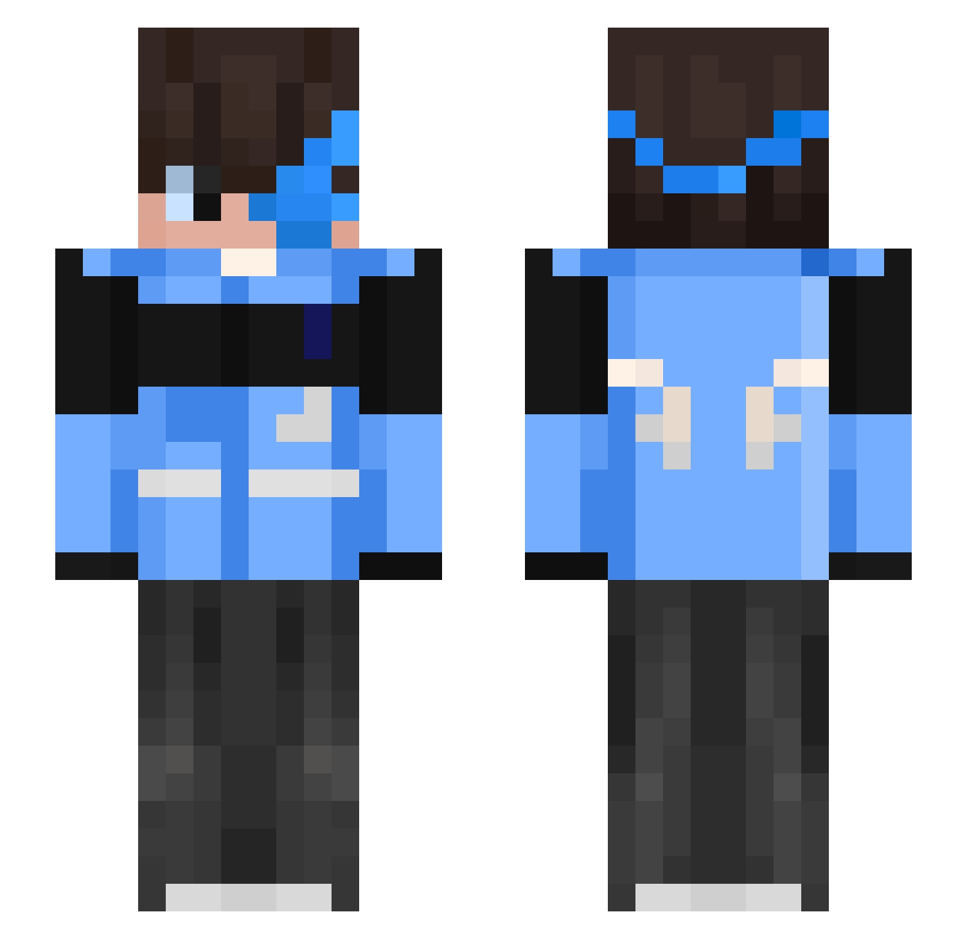 TrulyFaith Minecraft skin, front and back view