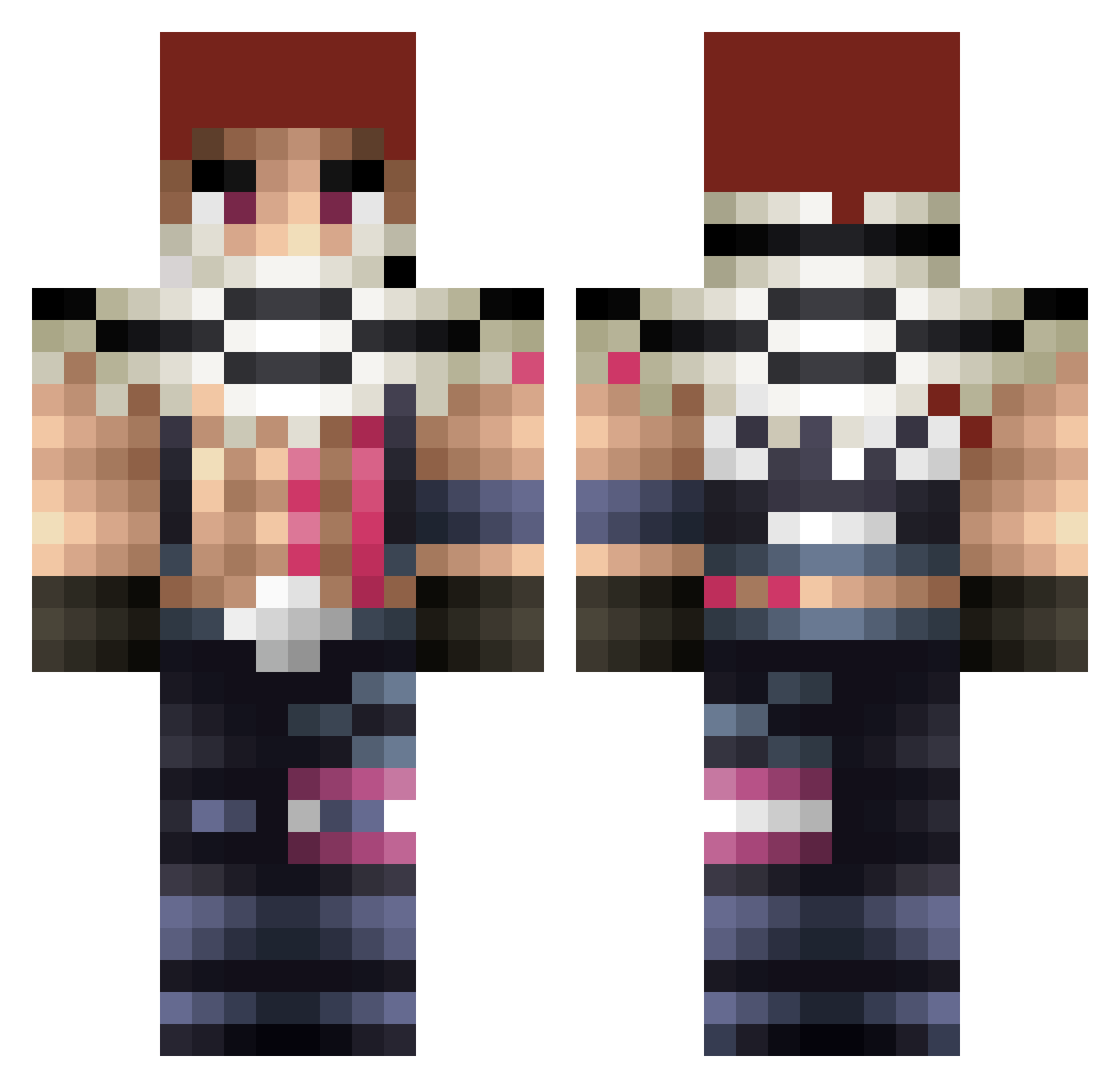 Eliasw1138 Minecraft skin, front and back view