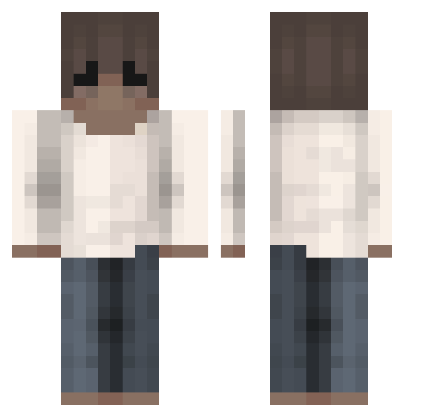 Tea_asf Minecraft skin, front and back view