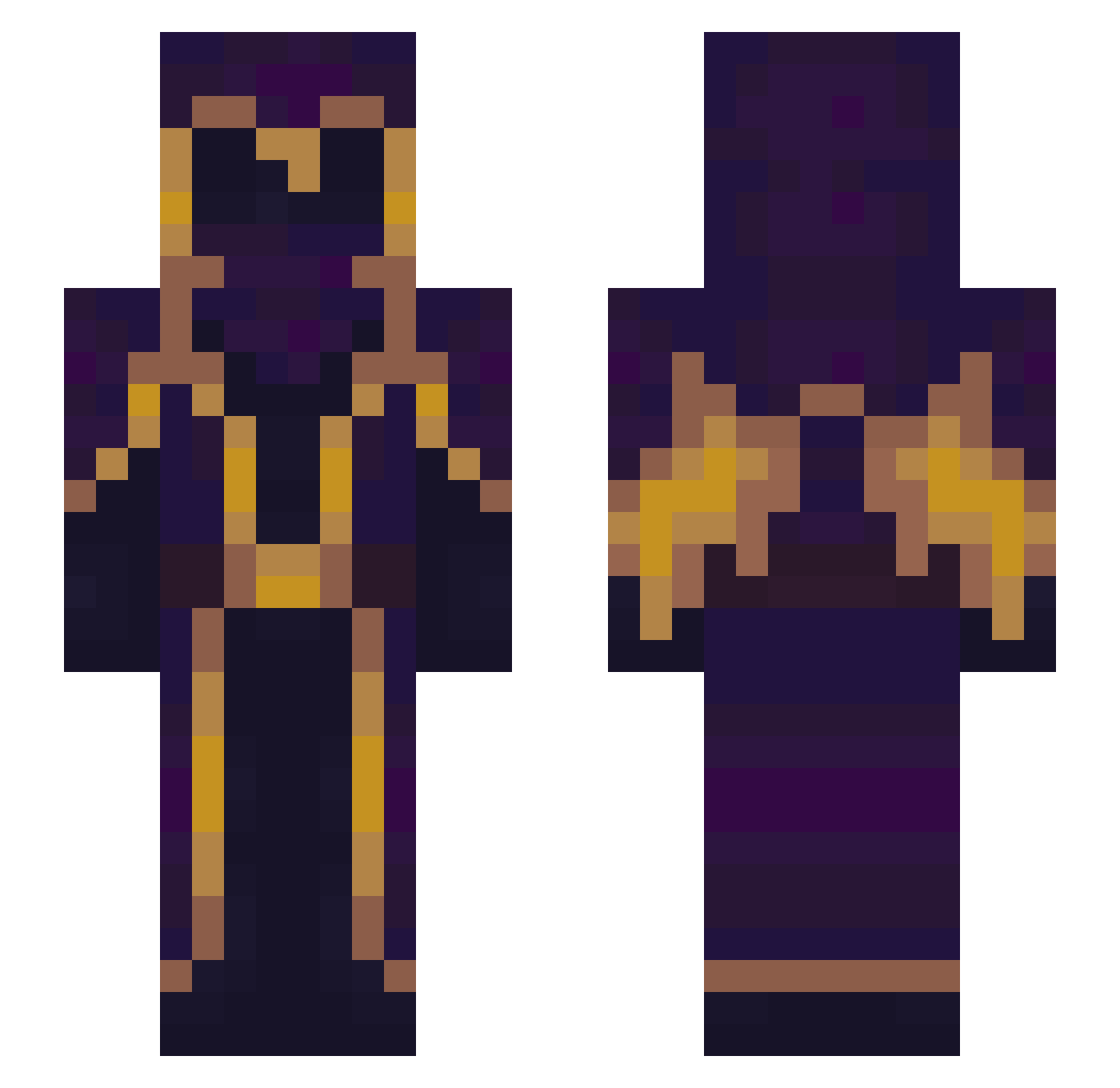 Ch40t1cJ4yb1rd Minecraft skin, front and back view