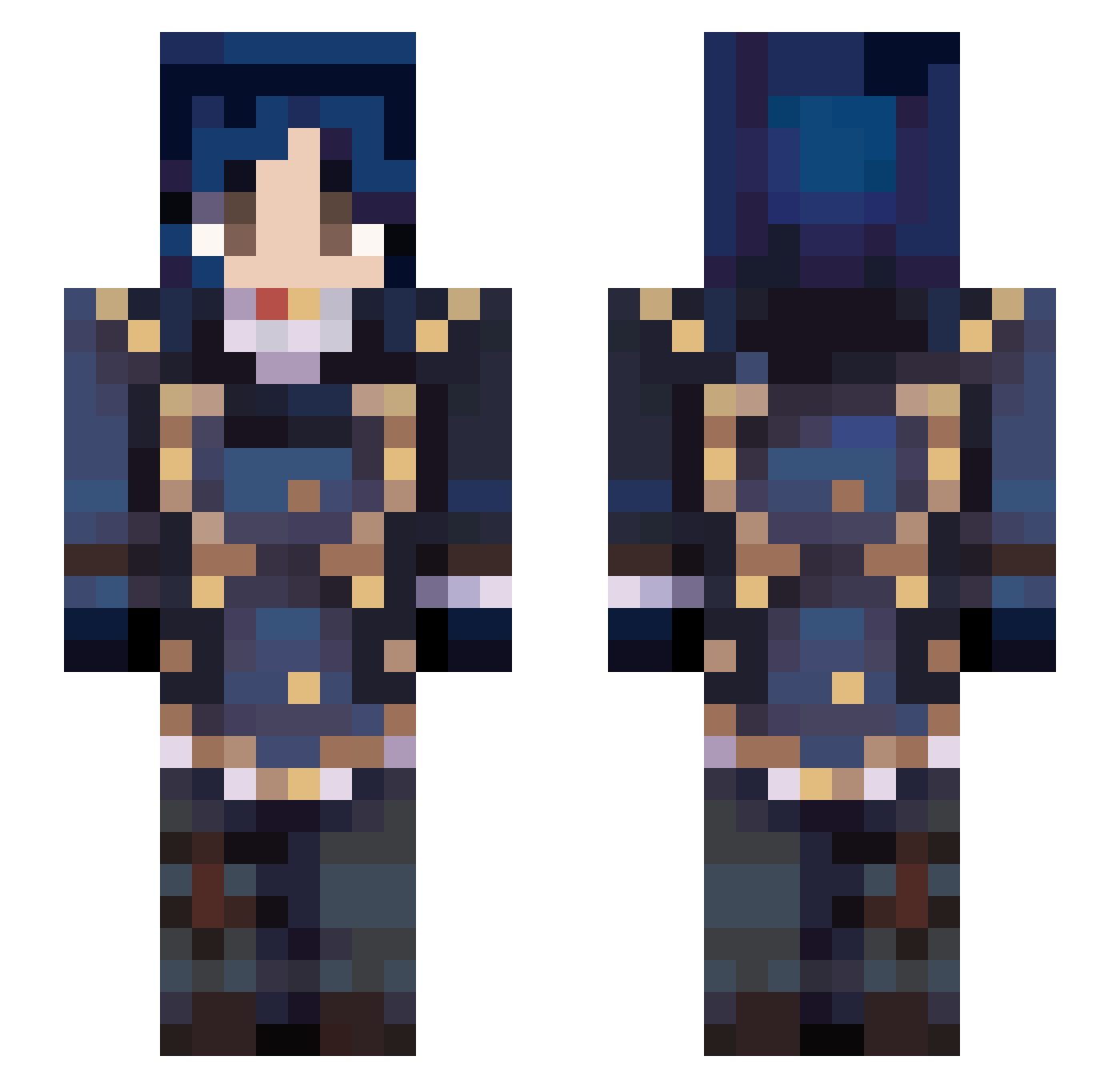 Cyeri Minecraft skin, front and back view