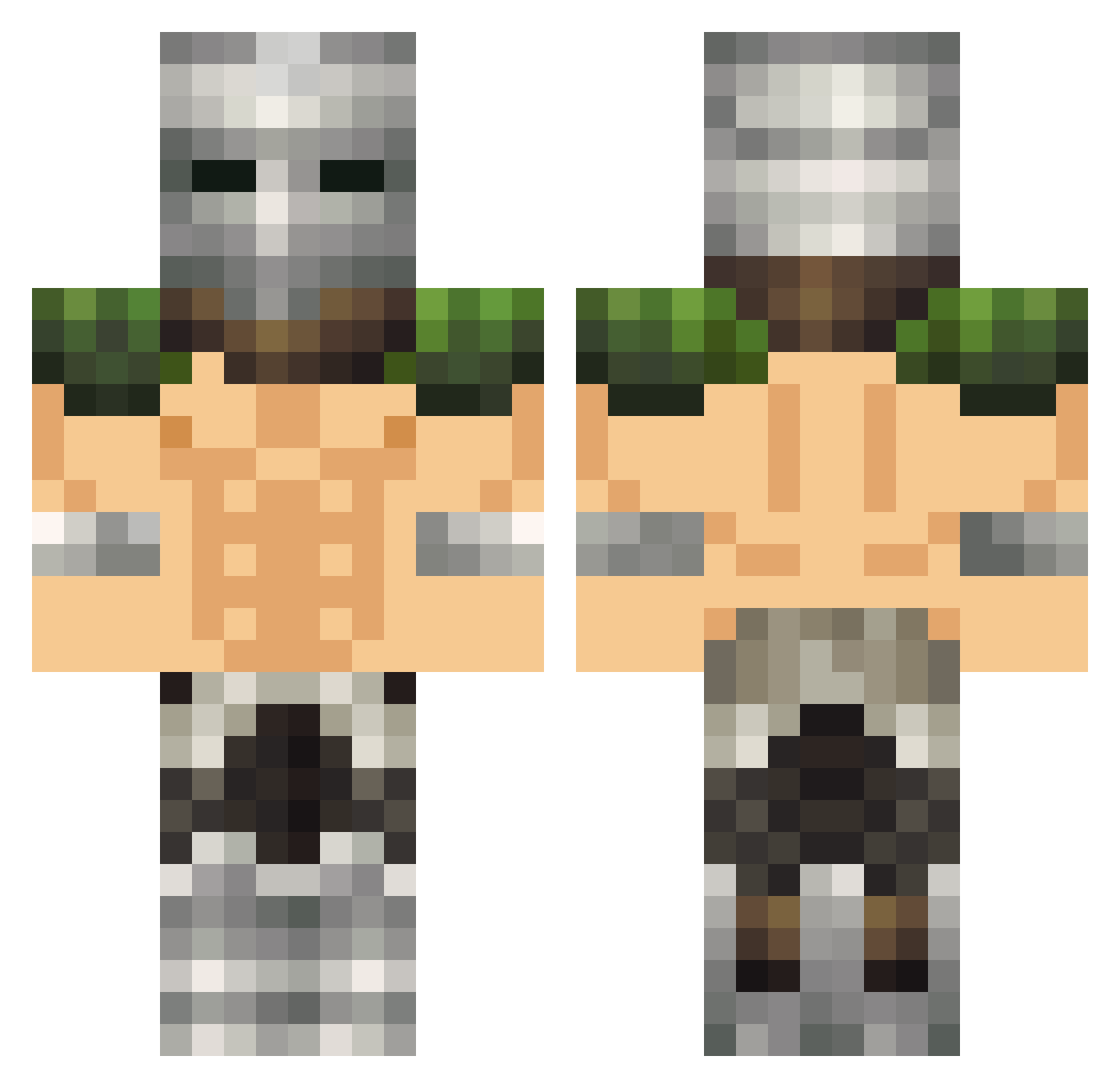 SpaceBananaXL Minecraft skin, front and back view
