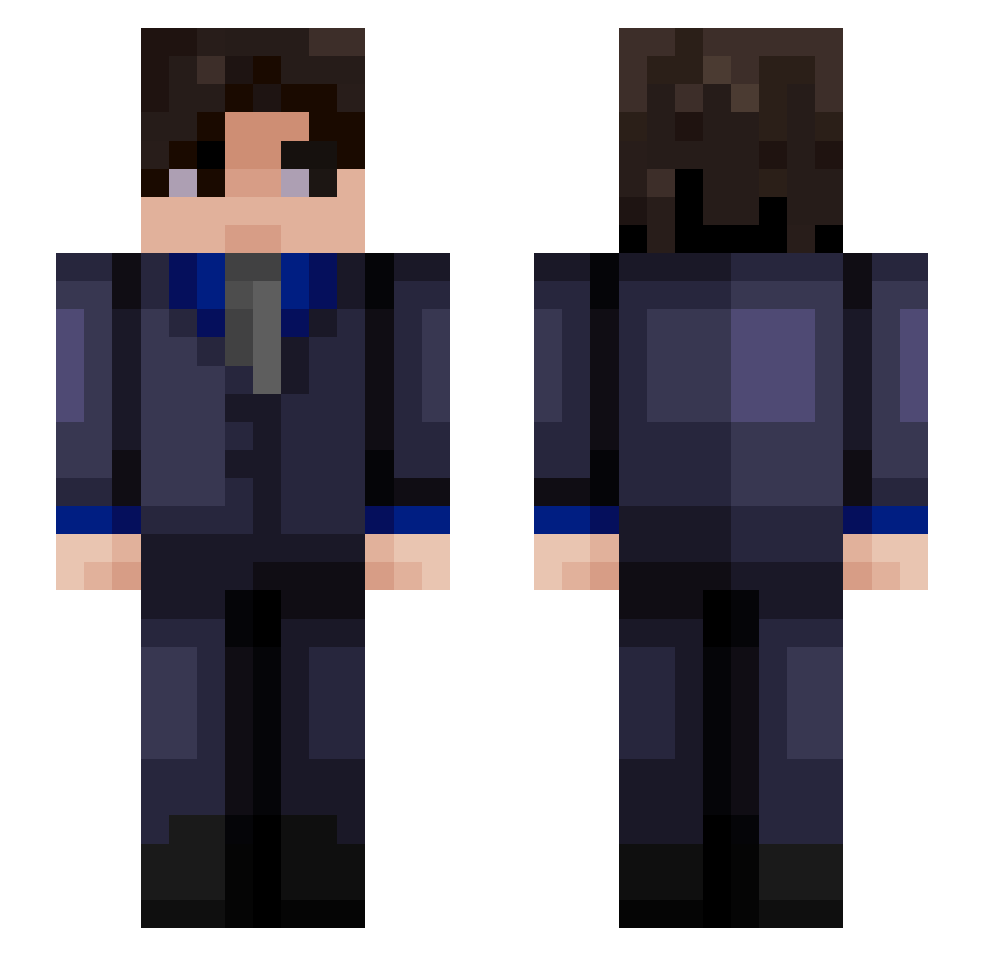 EunnyBunny Minecraft skin, front and back view
