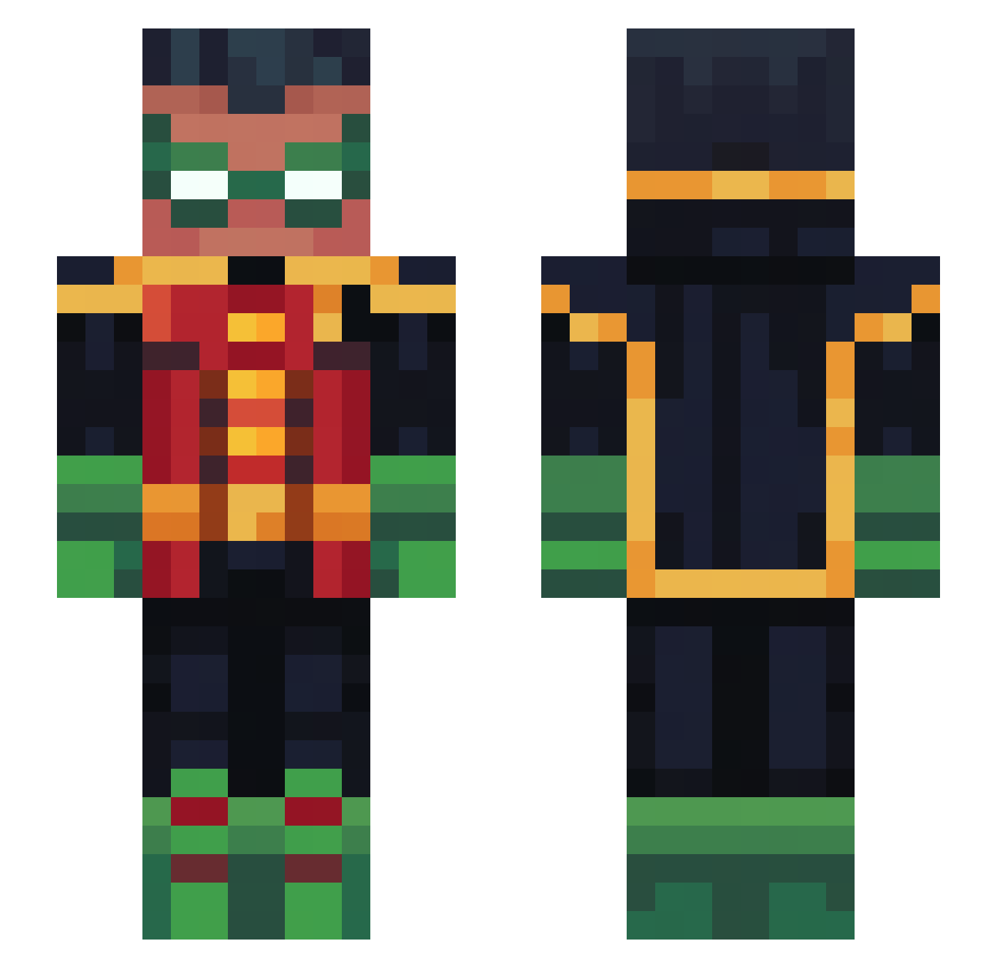 Otterorium Minecraft skin, front and back view