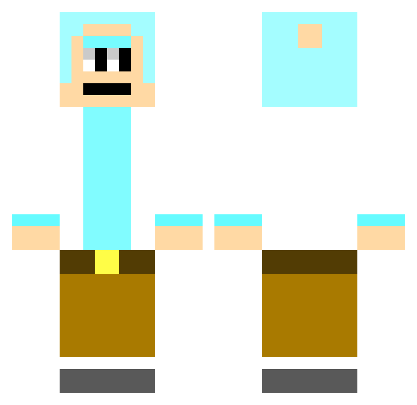 ChunkyDunky Minecraft skin, front and back view