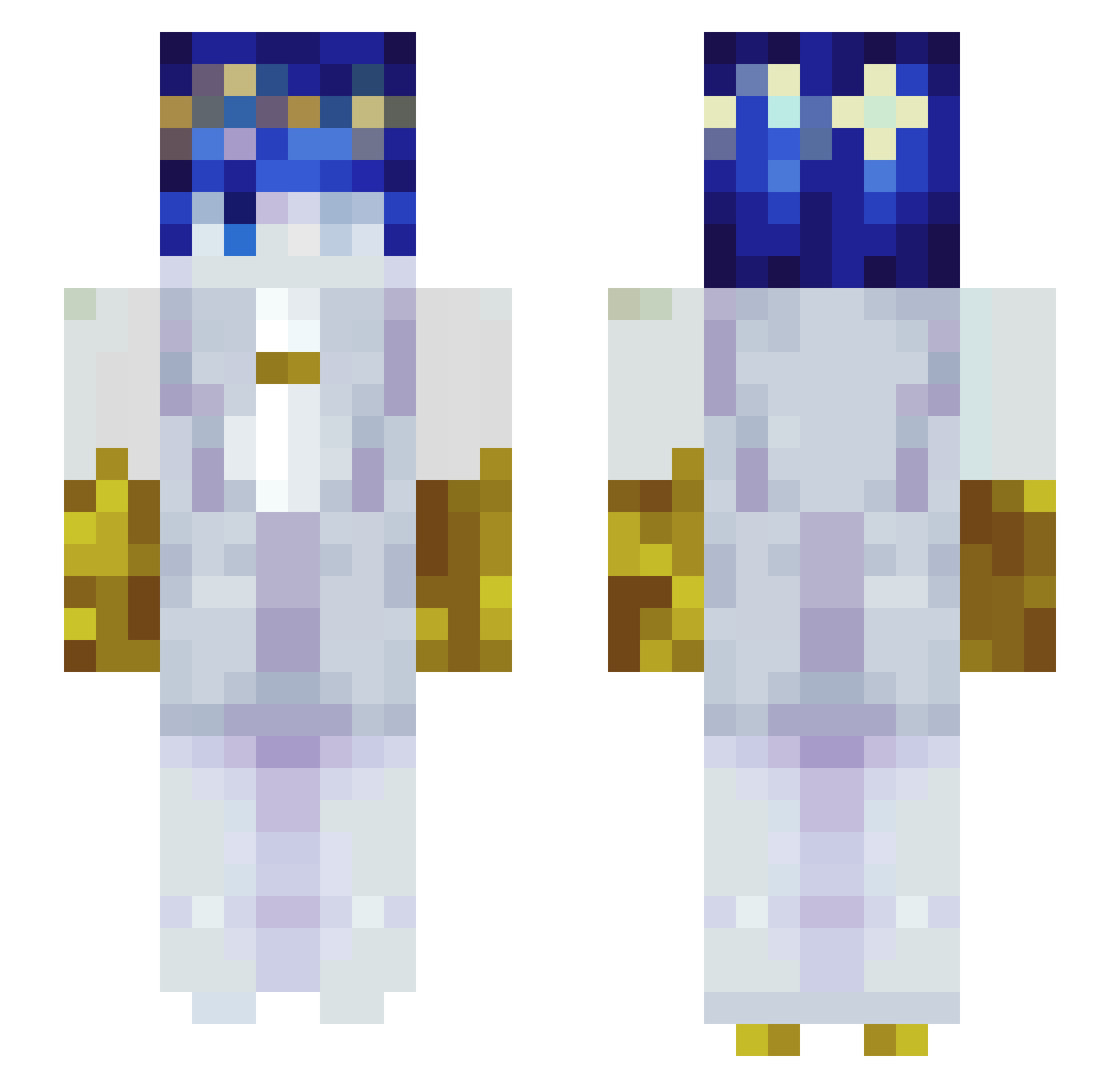 Fharetti Minecraft skin, front and back view