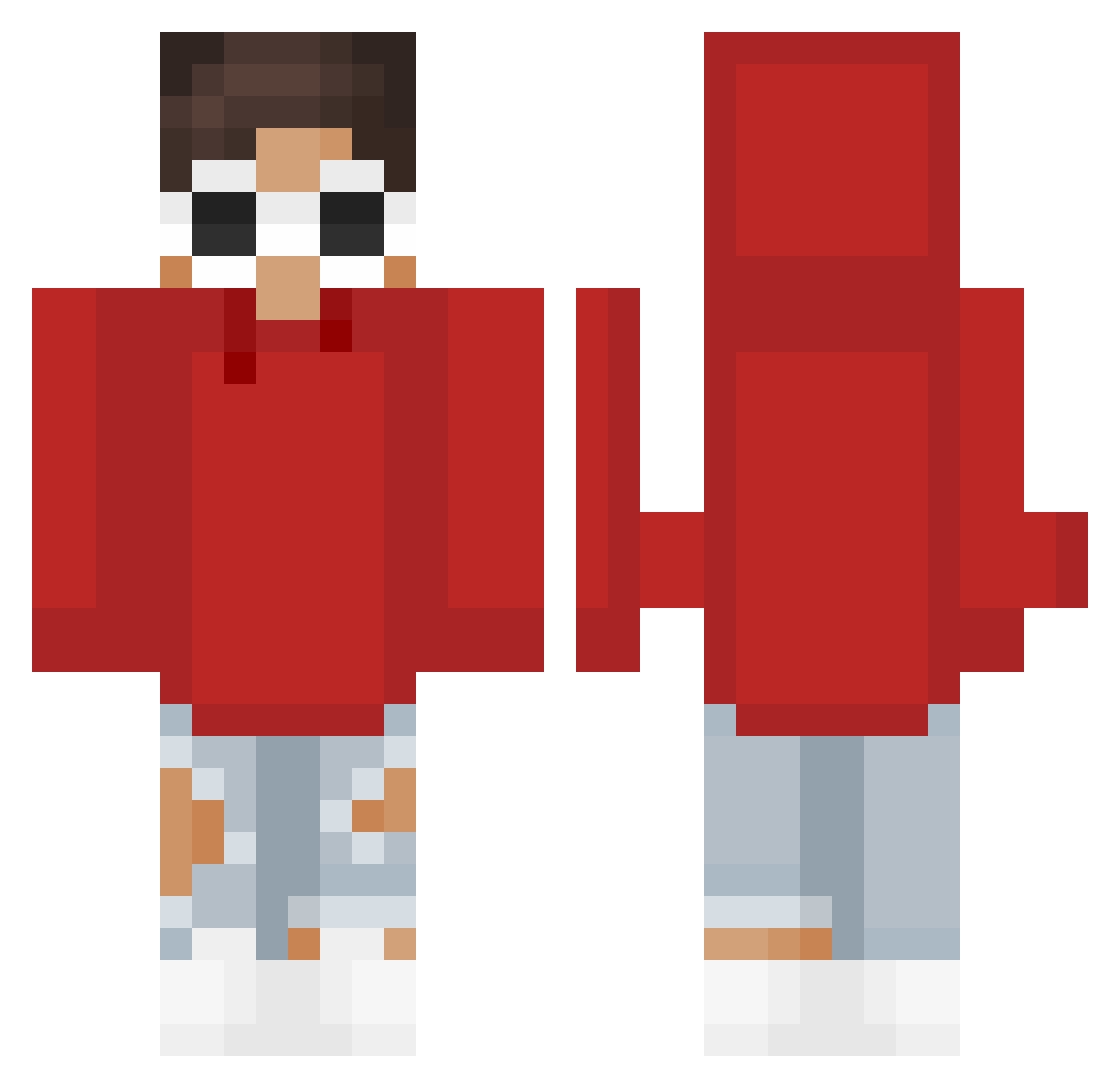 UnFriendliness Minecraft skin, front and back view