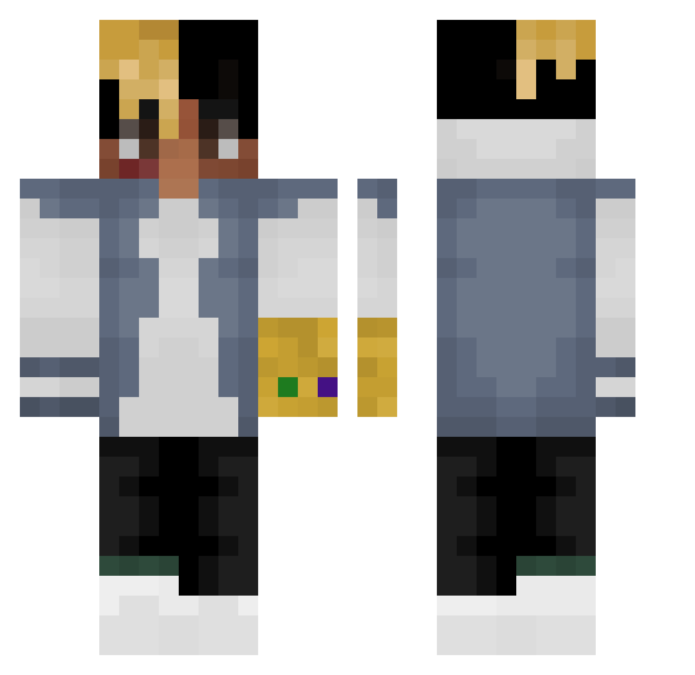 turkoman Minecraft skin, front and back view