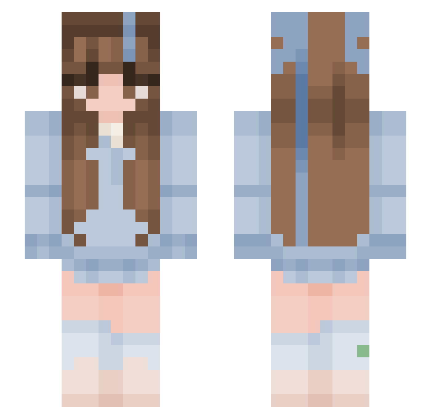 rainsdizzy Minecraft skin, front and back view