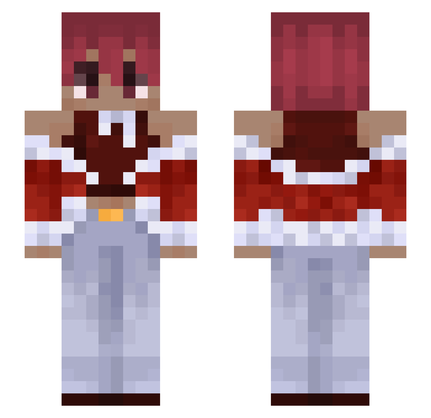 TolBun Minecraft skin, front and back view