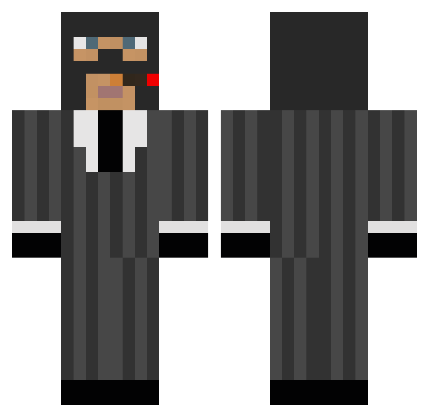 burglarize Minecraft skin, front and back view