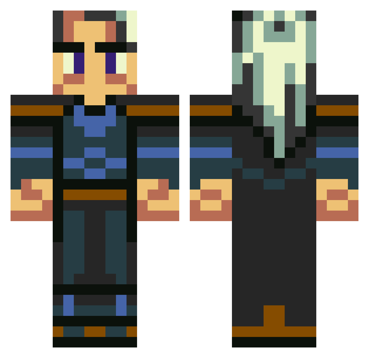 Copper2x4 Minecraft skin, front and back view