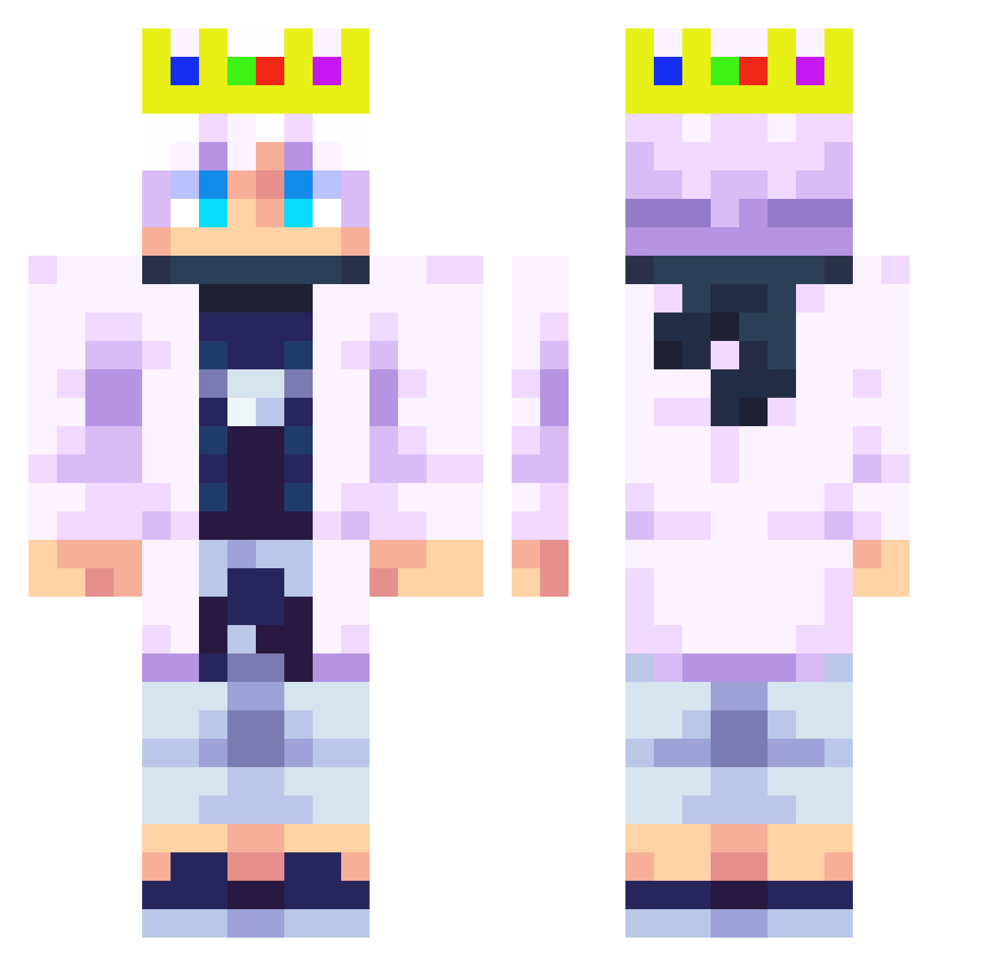 Charlie23615 Minecraft skin, front and back view