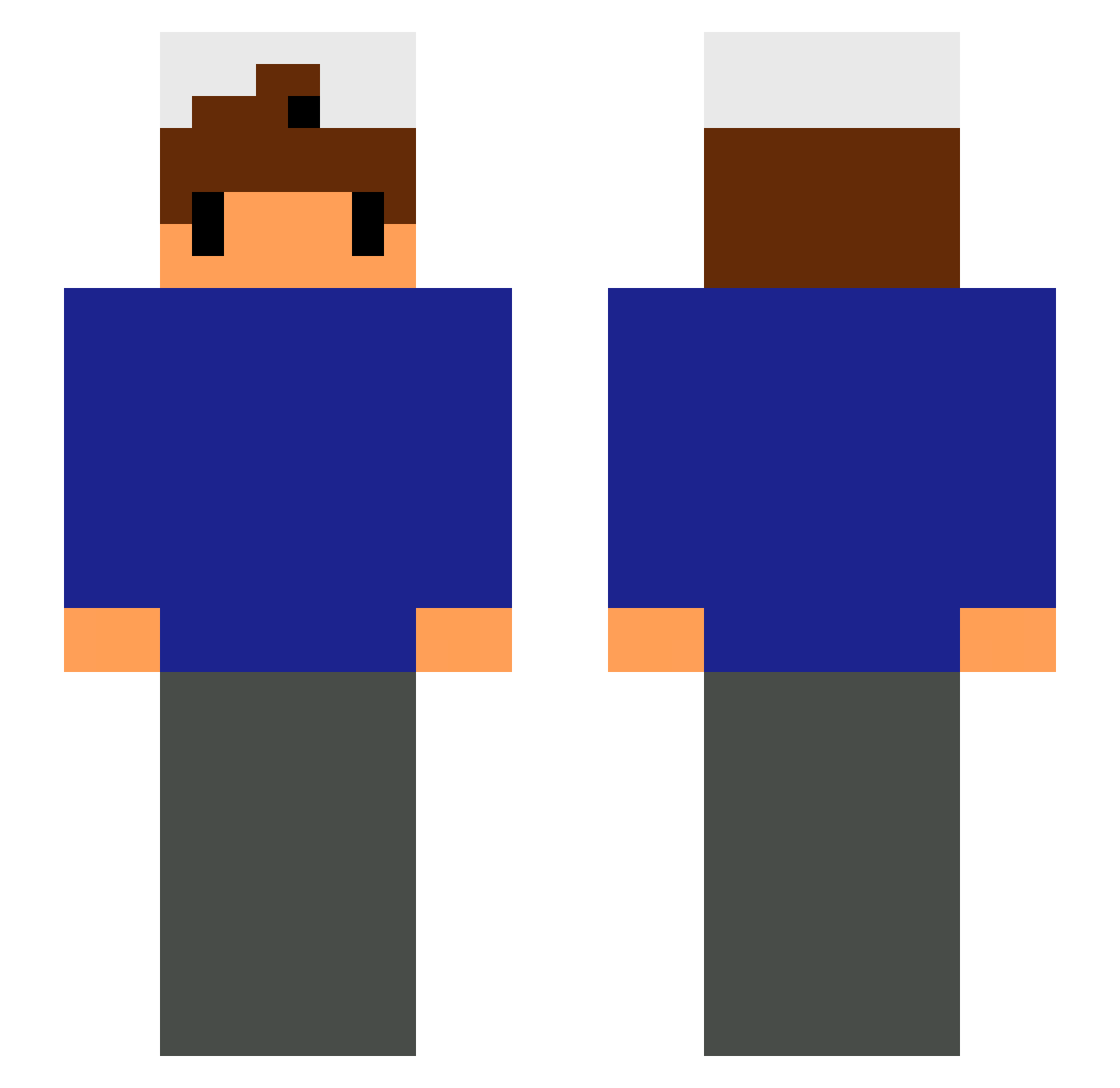 ServerBanned Minecraft skin, front and back view
