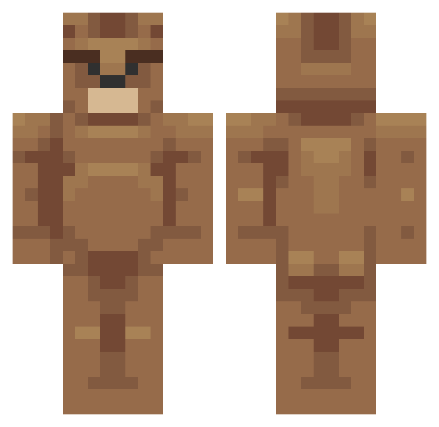 Trysser Minecraft skin, front and back view