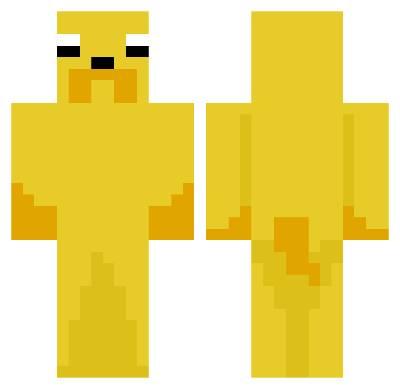 MissterVs Minecraft skin, front and back view