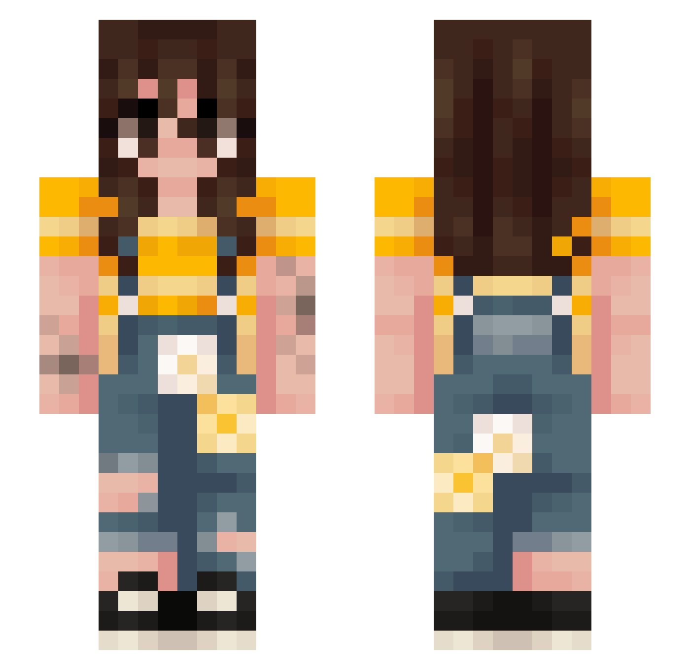 Zefrine Minecraft skin, front and back view