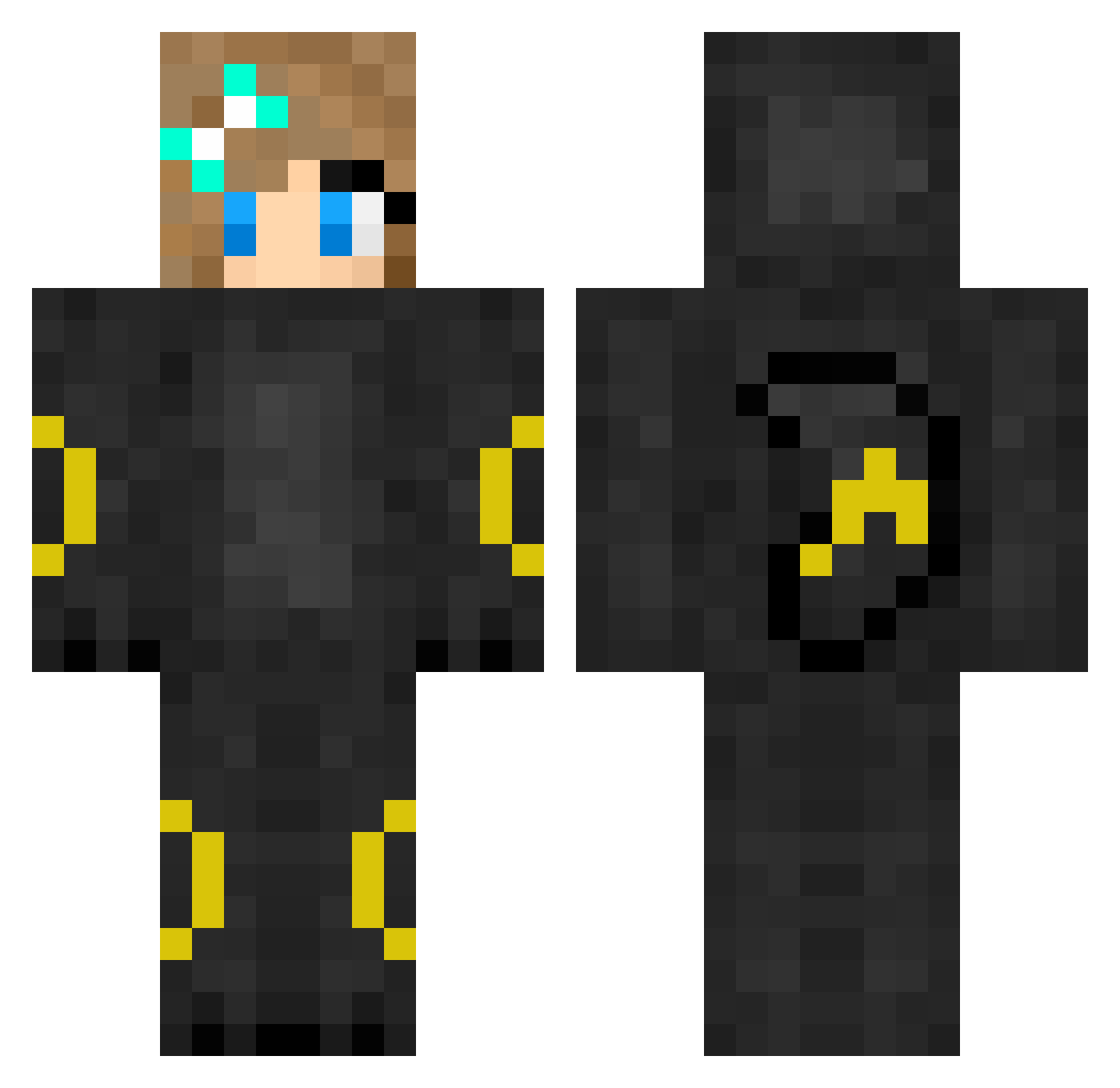 nxme Minecraft skin, front and back view