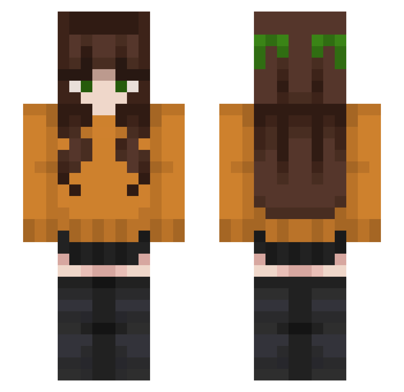 WitchyCharlotte Minecraft skin, front and back view