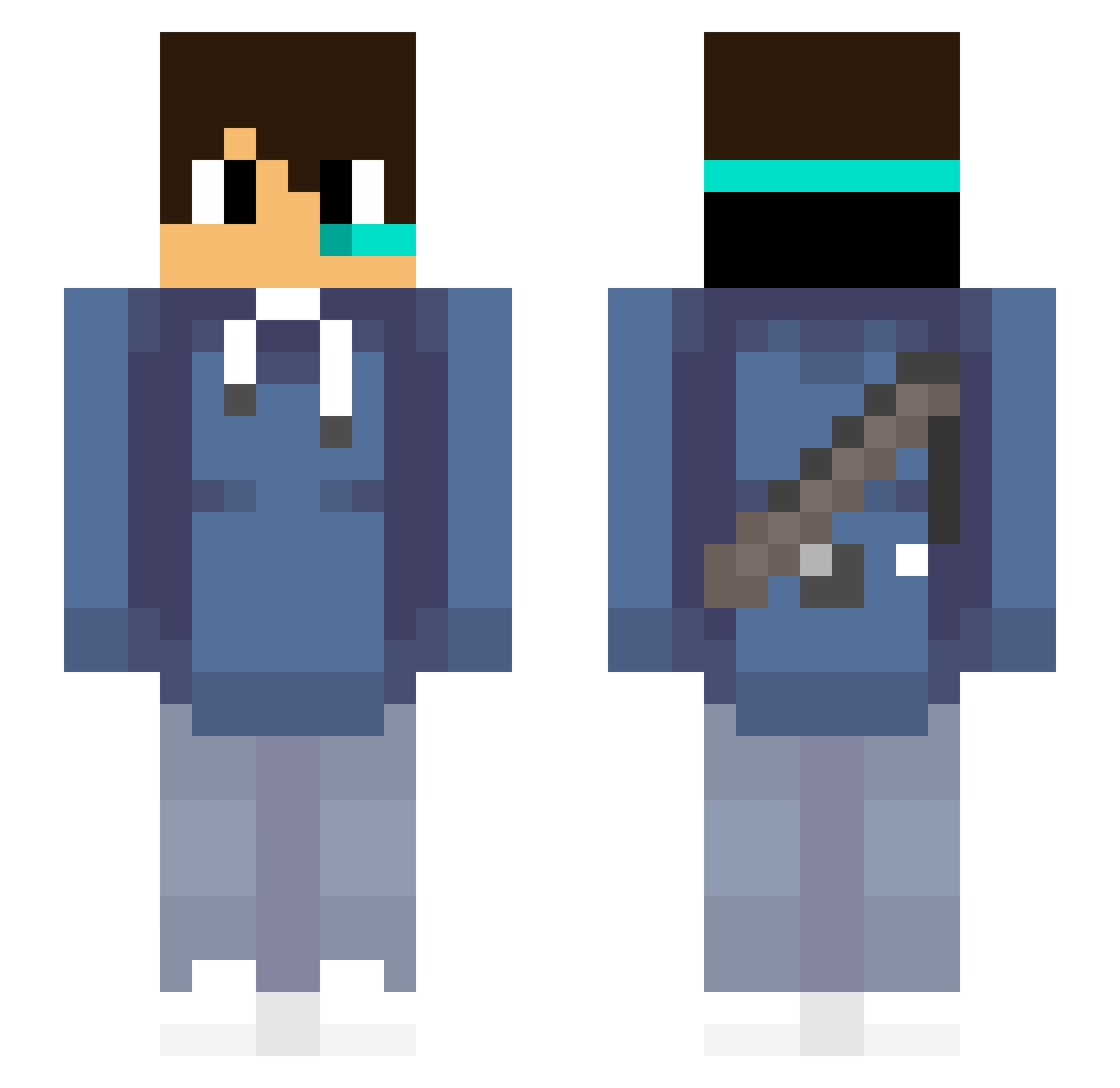 RobinDasGamer Minecraft skin, front and back view