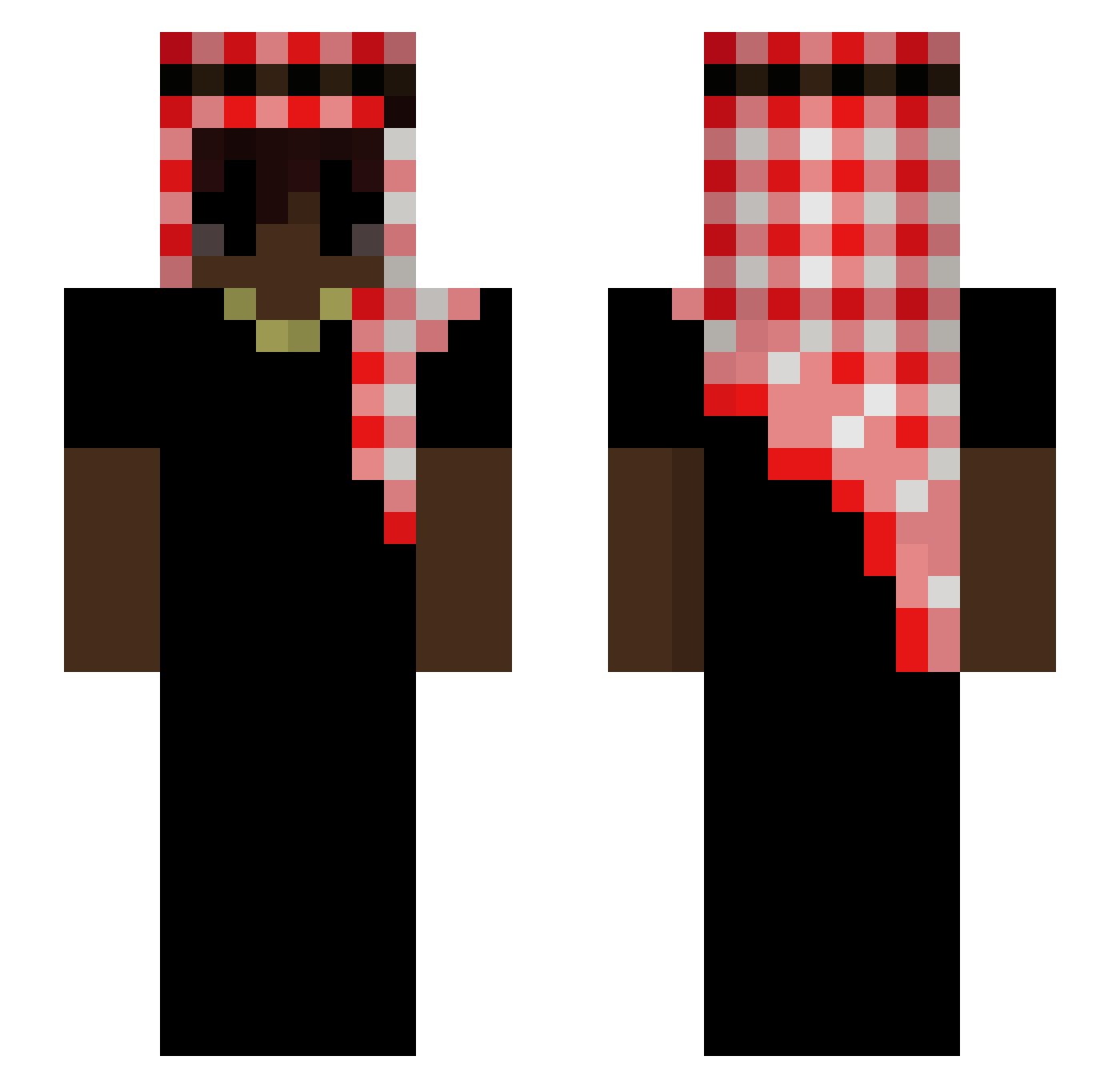 RngQ8 Minecraft skin, front and back view