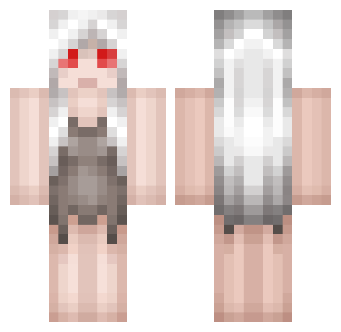 Thorianite Minecraft skin, front and back view