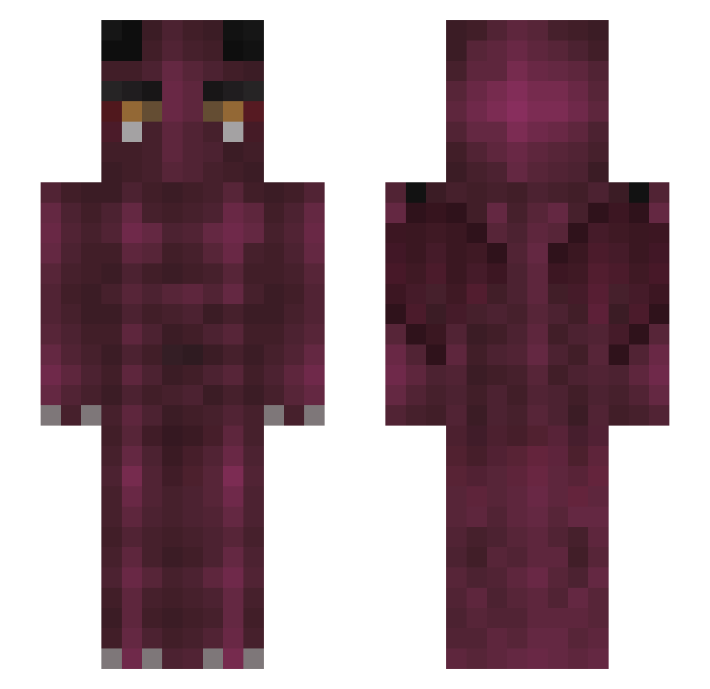 Upsend Minecraft skin, front and back view