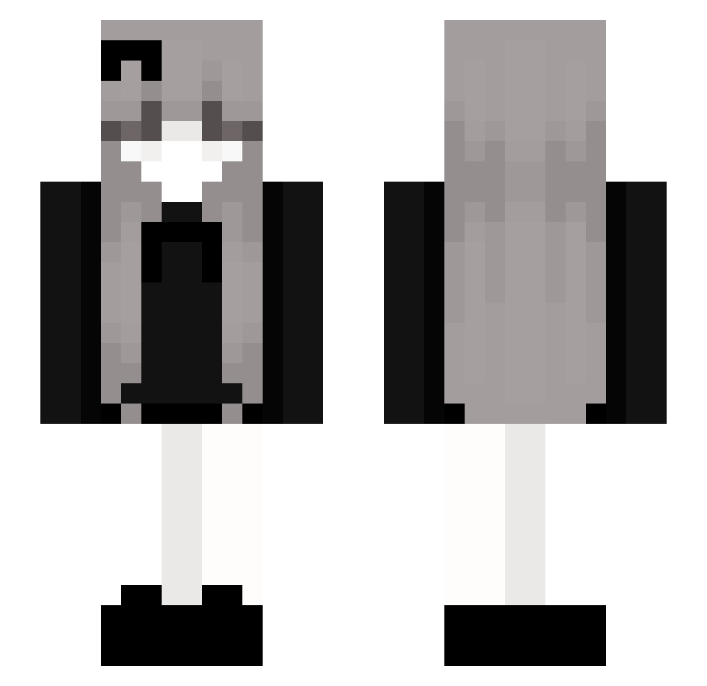 syuumiko Minecraft skin, front and back view