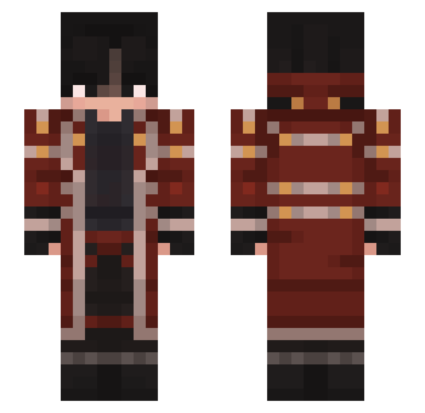 DanG0u Minecraft skin, front and back view