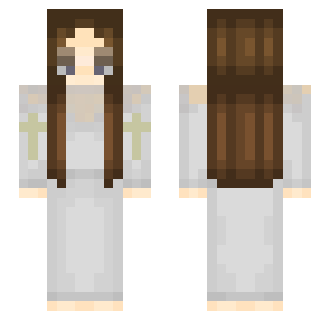 niviaa Minecraft skin, front and back view