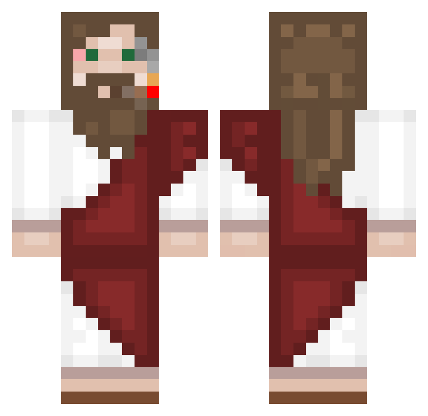 k0h1s Minecraft skin, front and back view