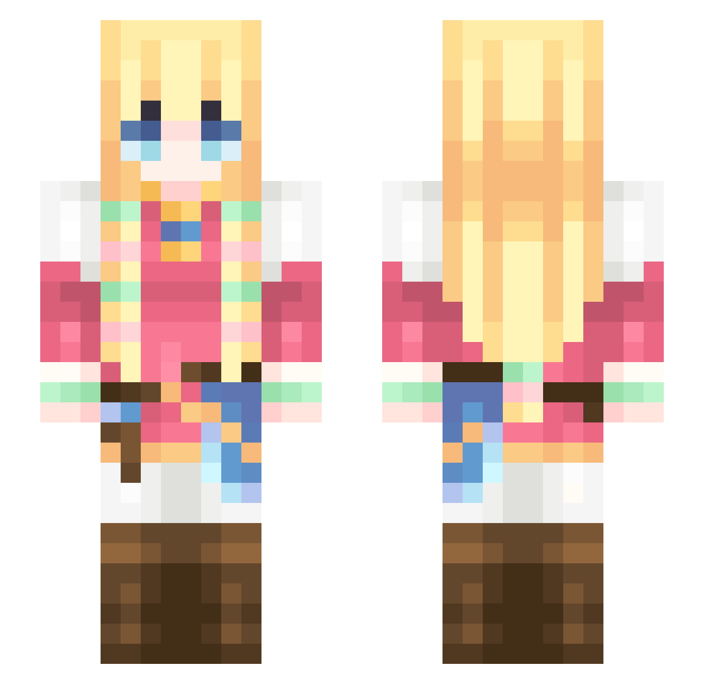 Floryssante Minecraft skin, front and back view