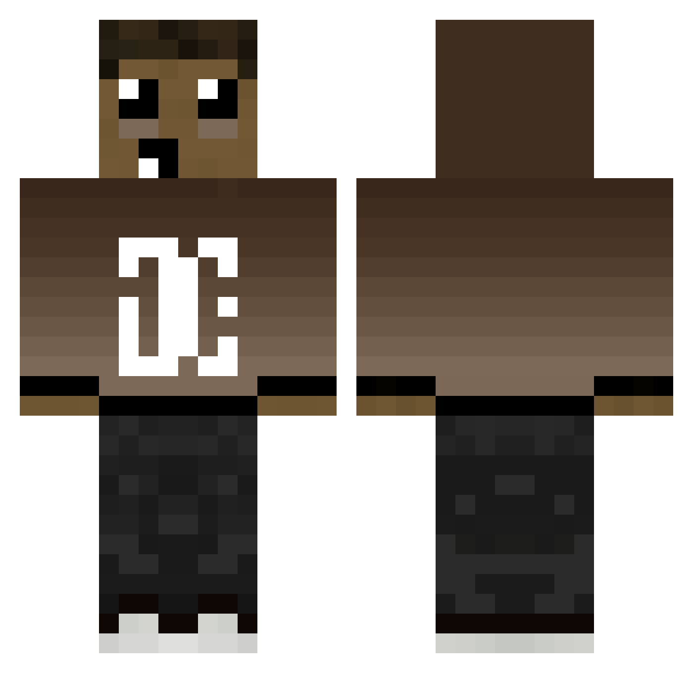 420_1337_216 Minecraft skin, front and back view