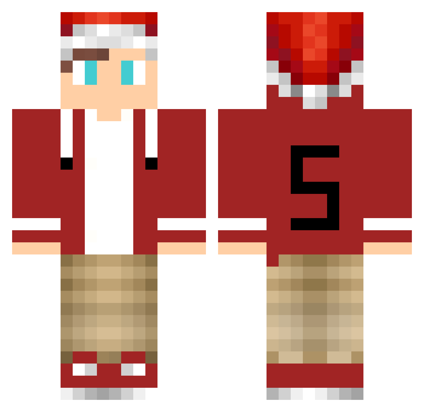 LucasAbelTV Minecraft skin, front and back view