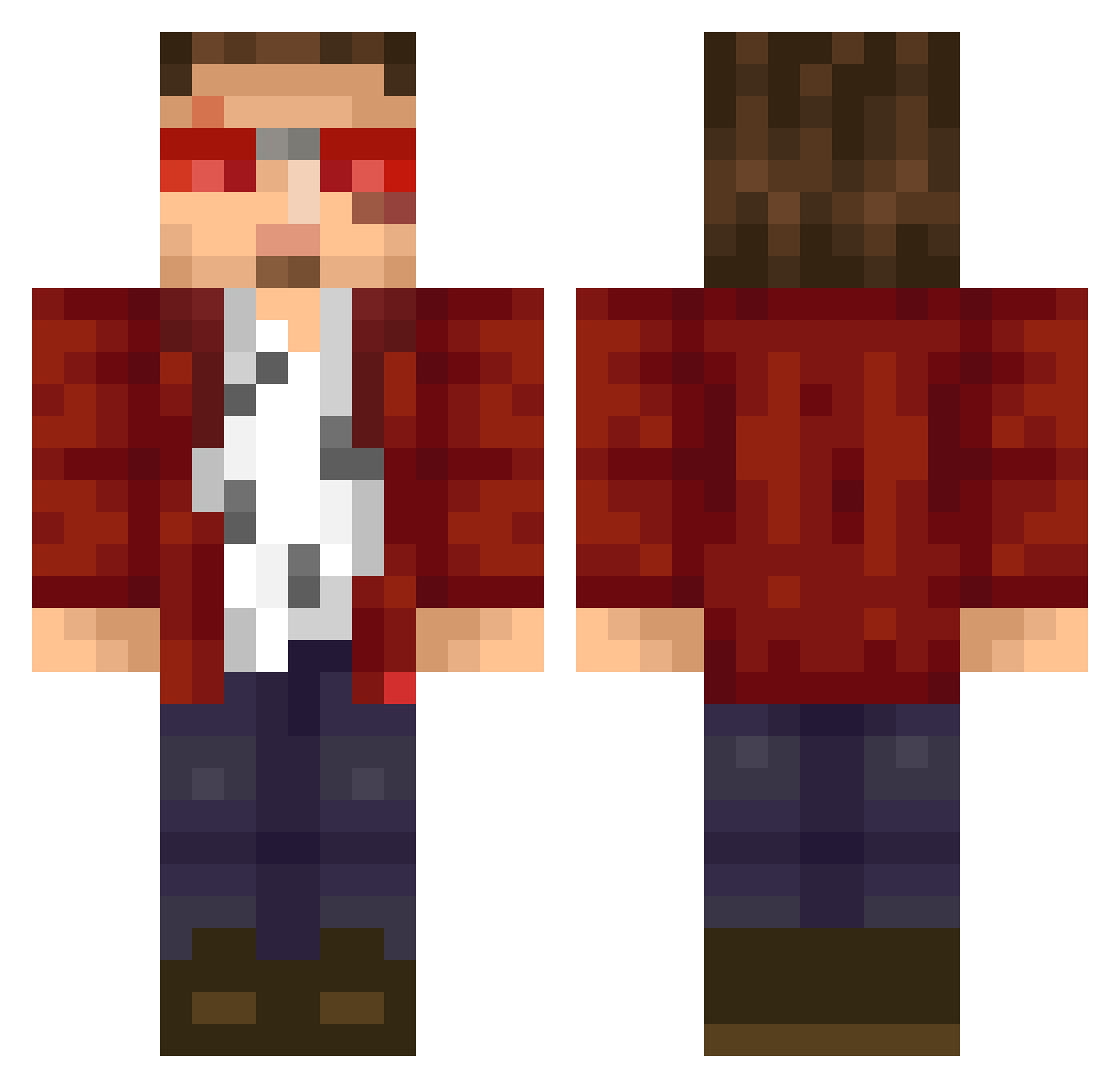 Villager_no13 Minecraft skin, front and back view
