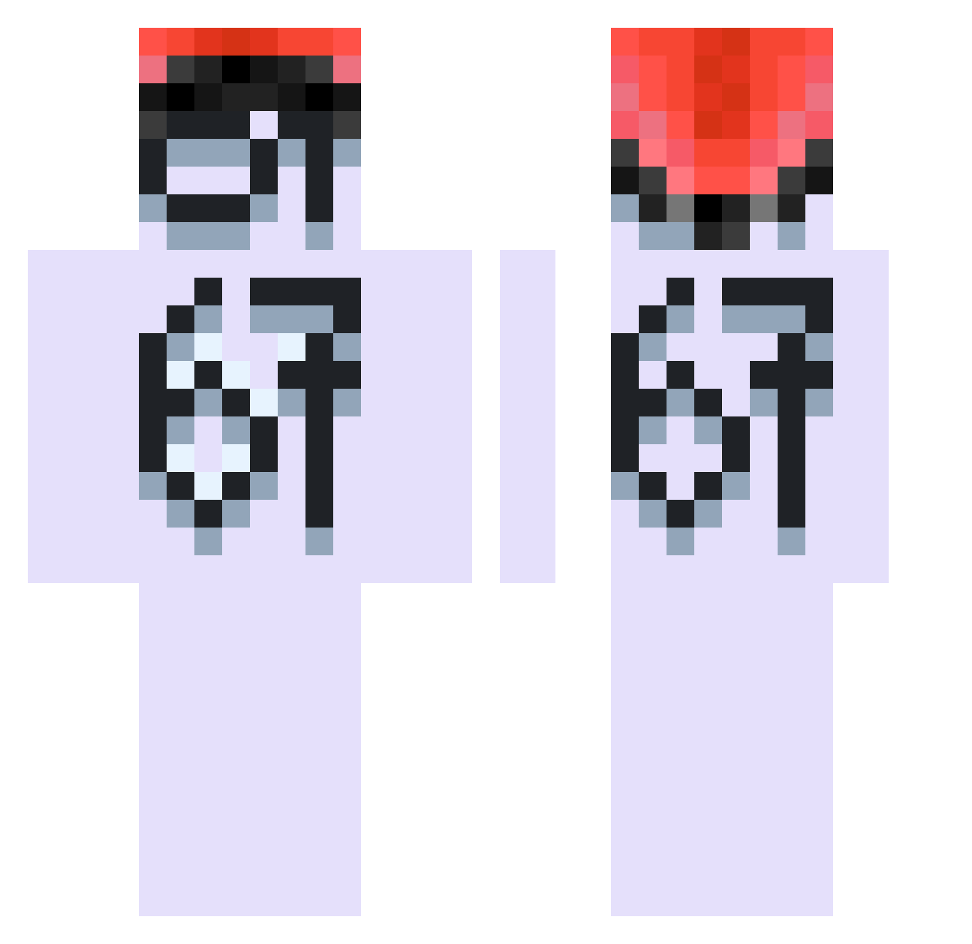 Majewski2k Minecraft skin, front and back view