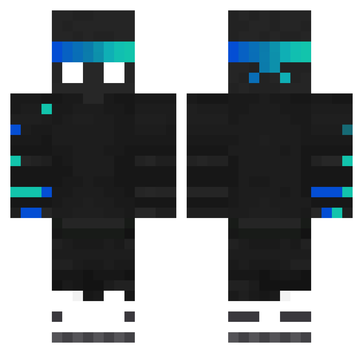 Ntb Minecraft skin, front and back view