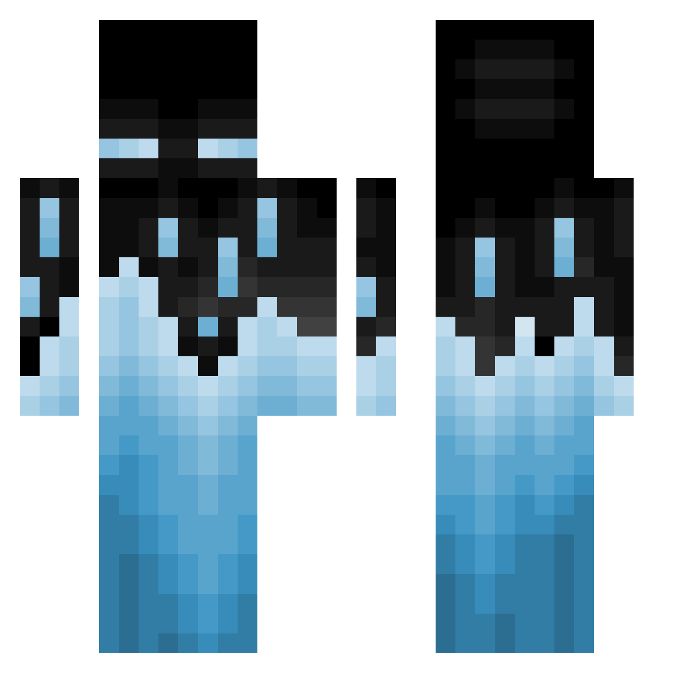 B100PERR Minecraft skin, front and back view