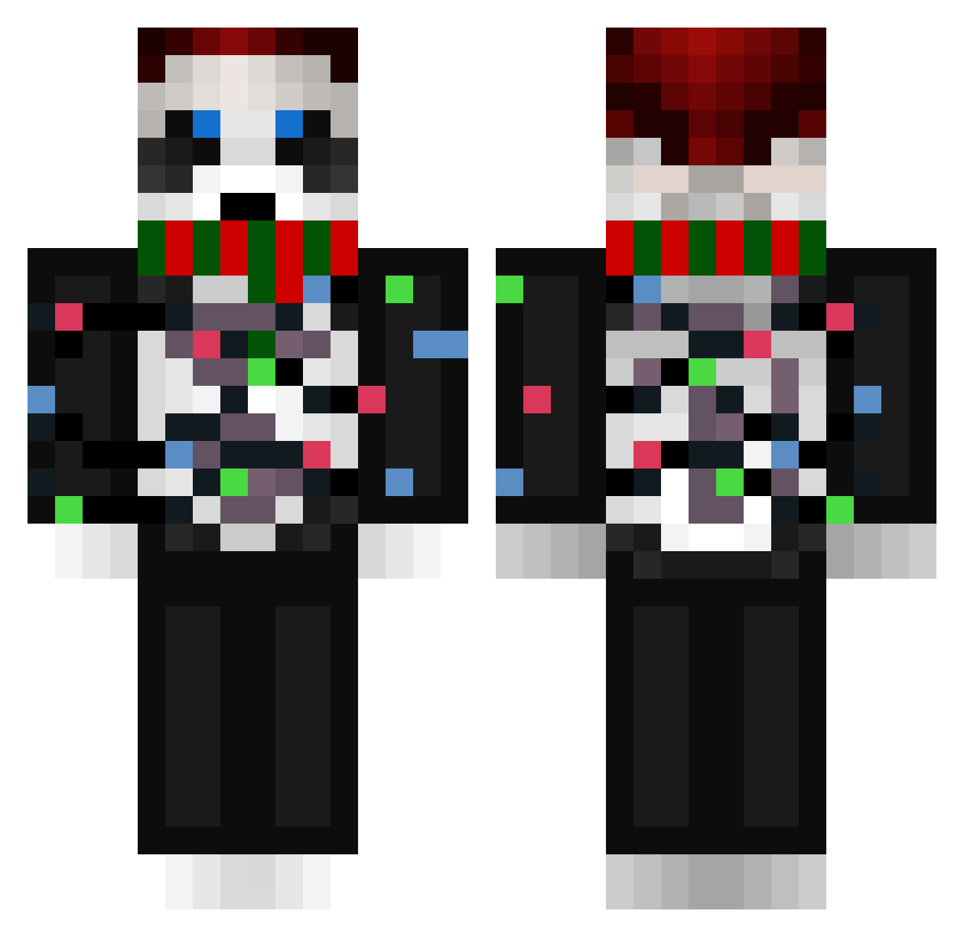 DaffyTheBoss Minecraft skin, front and back view