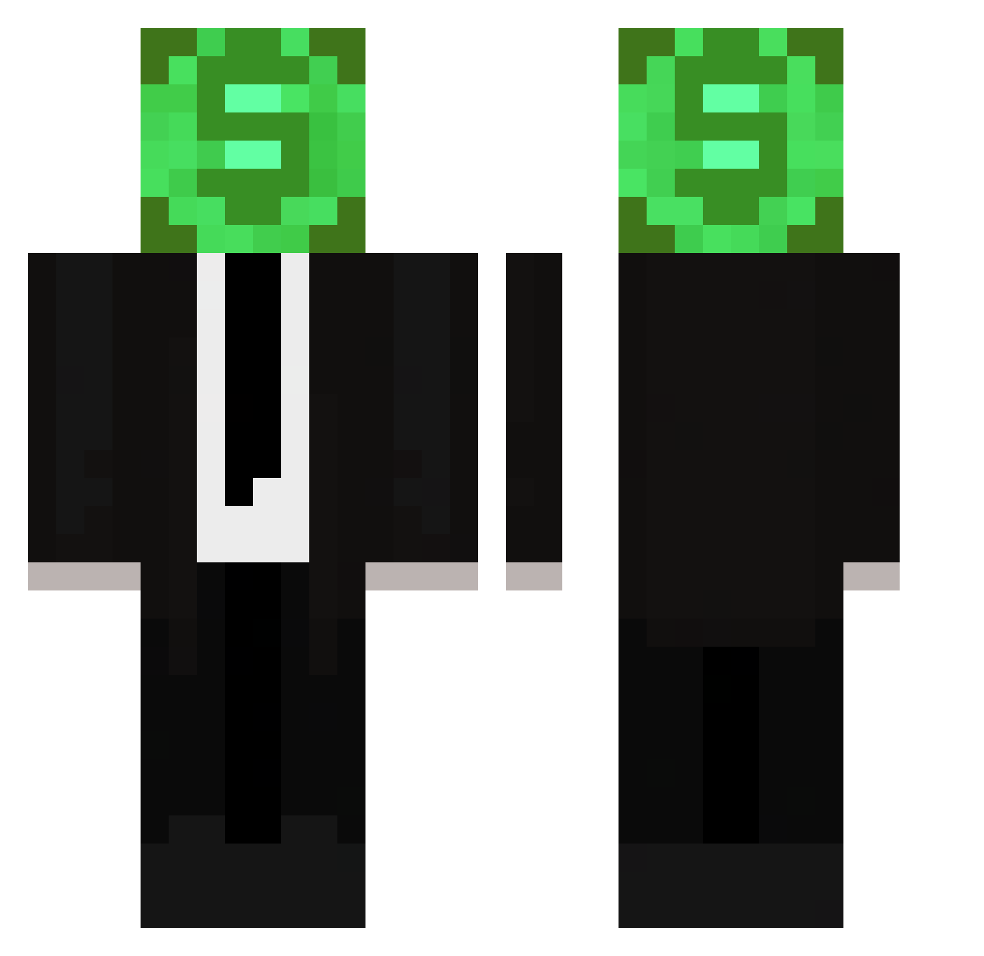tmzls Minecraft skin, front and back view