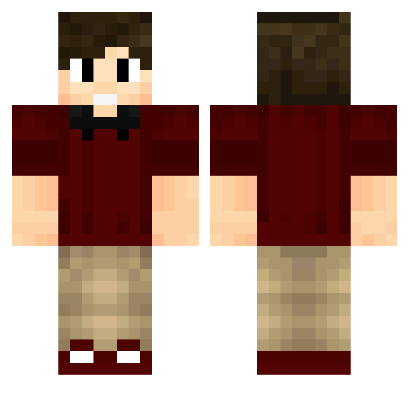Mateocsi Minecraft skin, front and back view