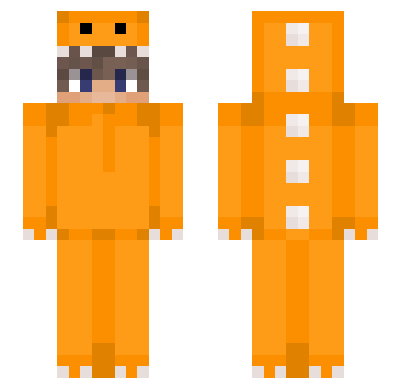 Algonight Minecraft skin, front and back view