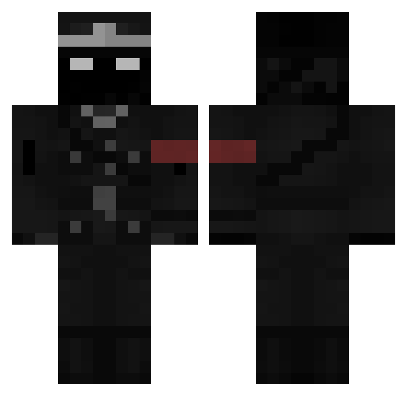 fnah Minecraft skin, front and back view