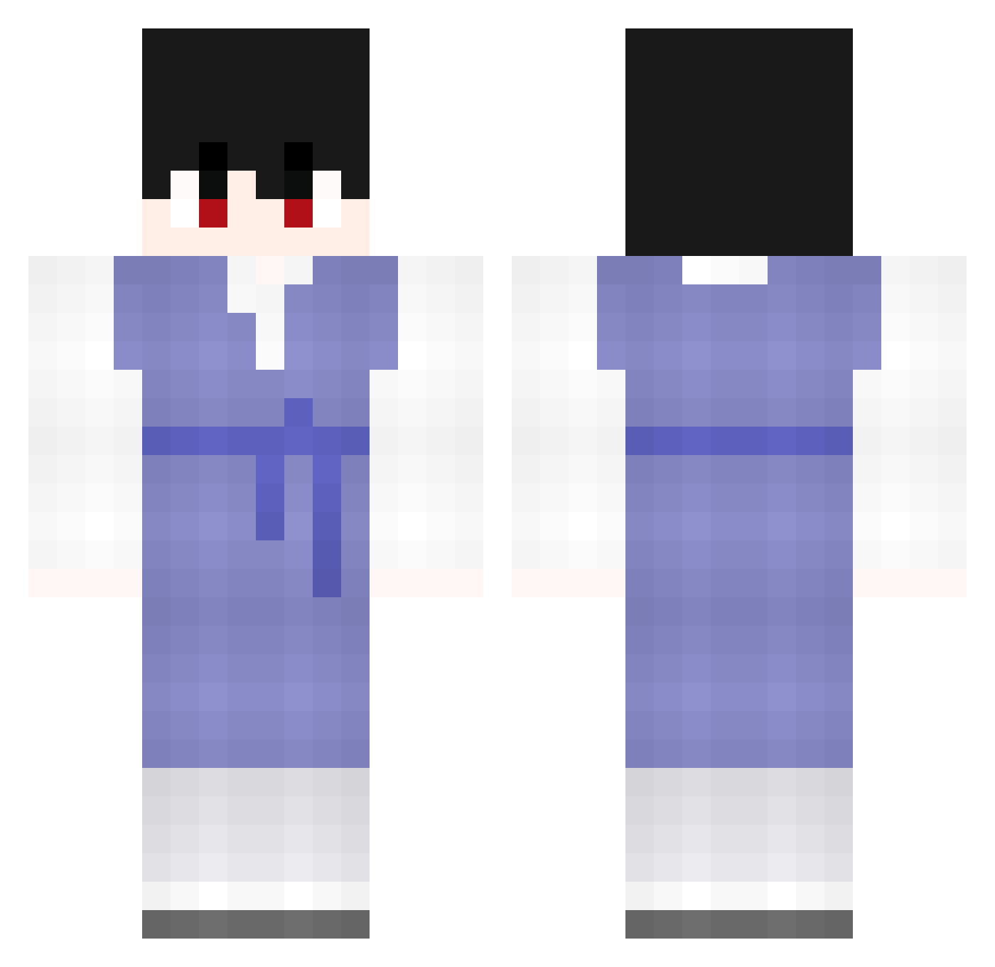 1u2ent Minecraft skin, front and back view