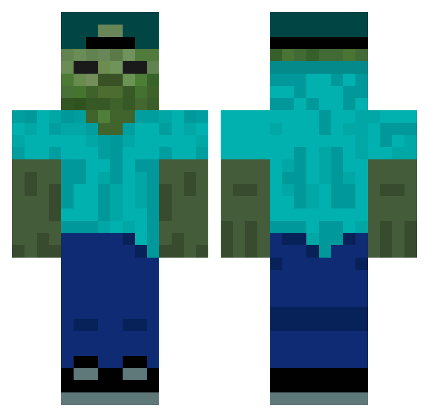 Jarupsik Minecraft skin, front and back view