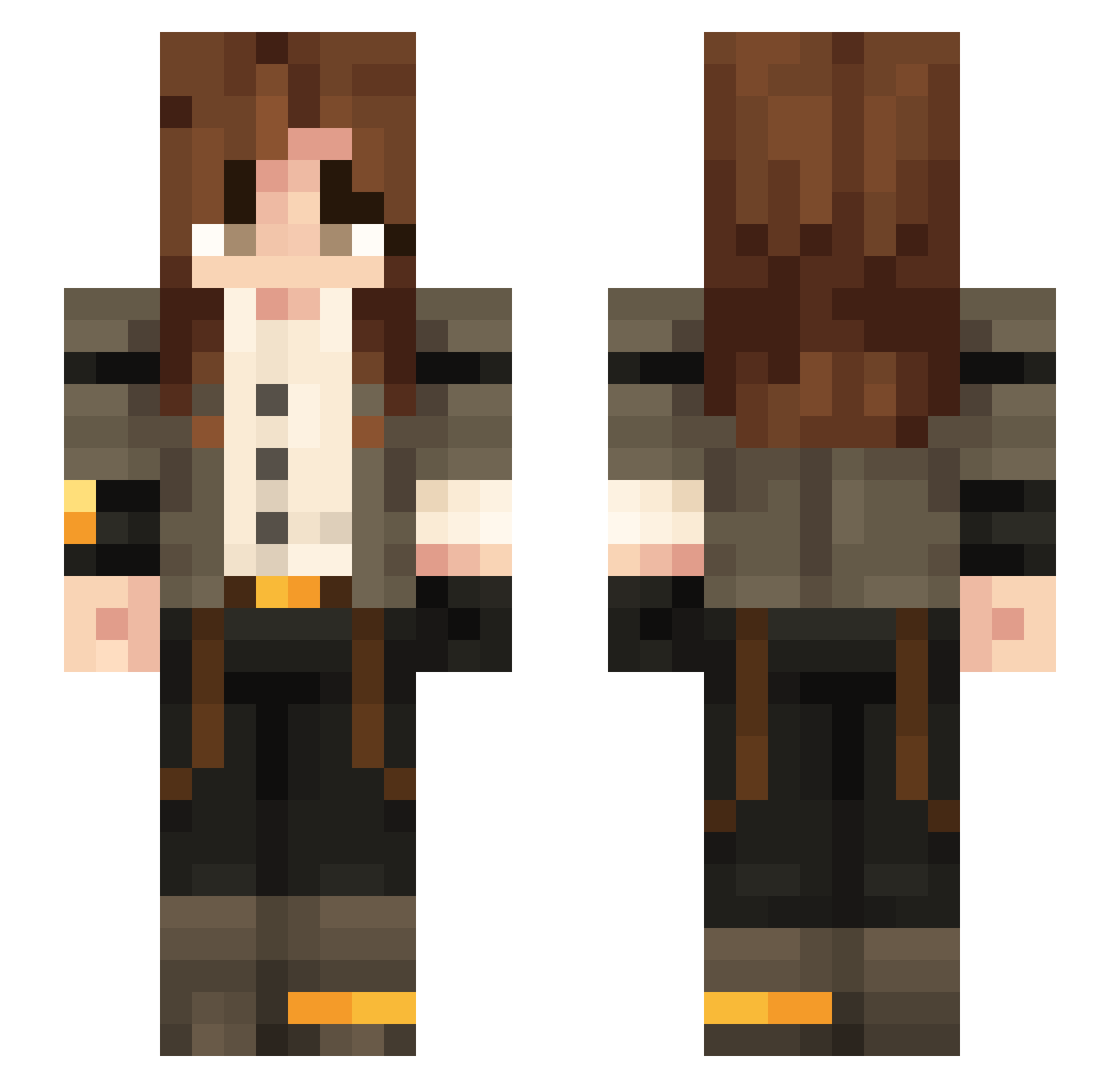 ThinMarow Minecraft skin, front and back view