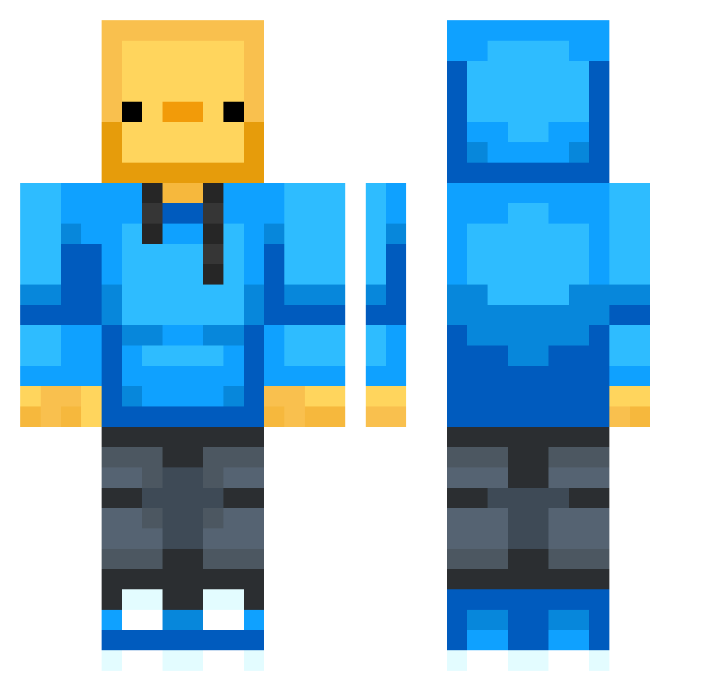 MinecraftNerd69 Minecraft skin, front and back view